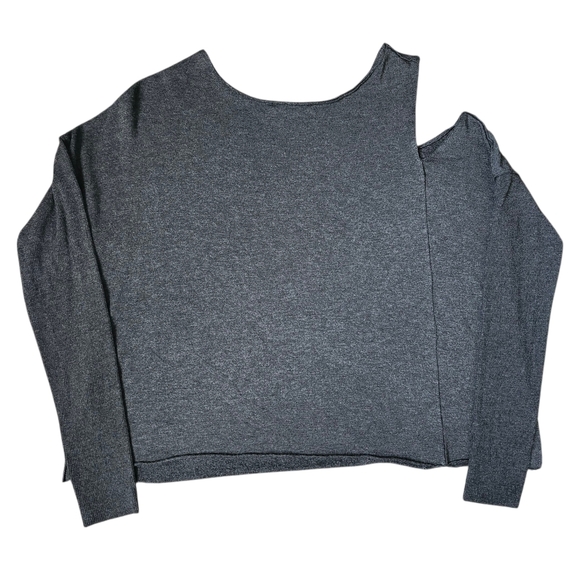 Bailey 44 Charcoal Cold Shoulder Sweatshirt - Picture 2 of 4